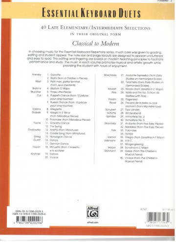 Essential keyboard duets volume 1 achterzijde