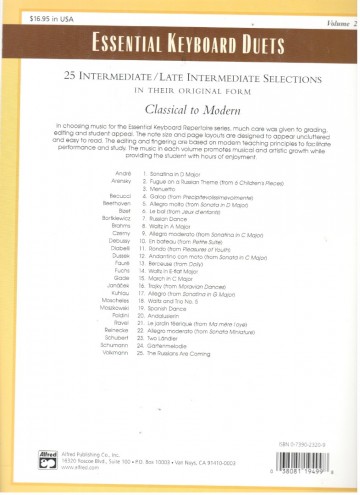 Essential keyboard duets volume 2 achterzijde
