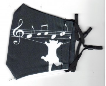 Mondkapje et muzieknoten en kat