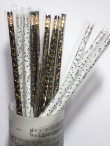 Potlood met muziekmotief